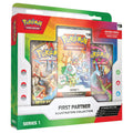Pokémon First Partner Illustration Collection med startpokémon från Kanto, Sinnoh och Alola – booster packs och sticker sheet
