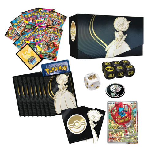 Mega Evolution Elite Trainer Box med Mega Gardevoir – Pokémon TCG ETB med 9 booster packs, promokort, sleeves och tillbehör