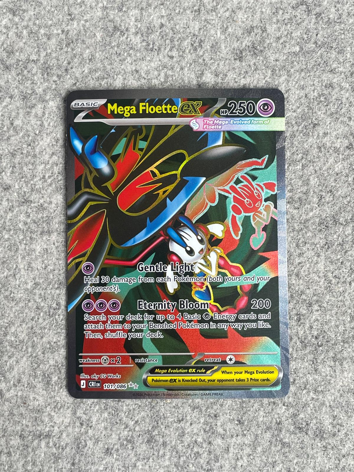 Mega Floette EX CRI 101/086 är ett Pokémon-kort från setet Chaos Rising.