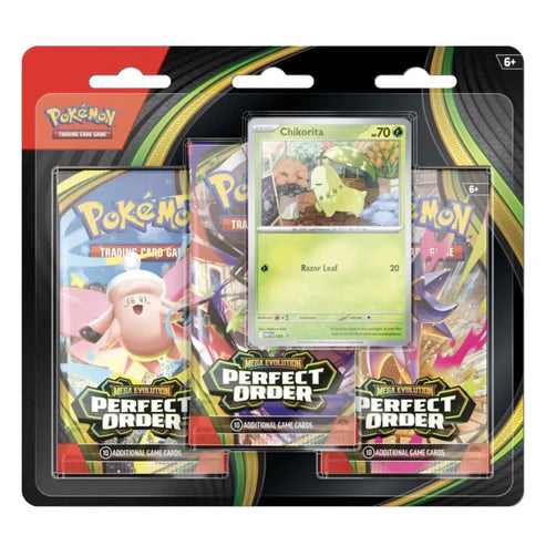 Pokémon Mega Evolution: Perfect Order 3-Pack Blister – 3 booster packs och promokort