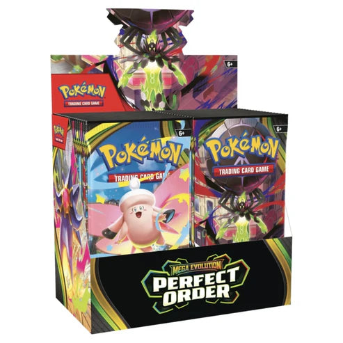 Pokémon Mega Evolution Perfect Order Booster Box – 36 booster packs med ex-kort, full art och chase-kort