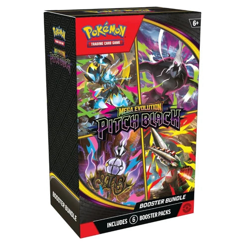 Pokémon TCG: Mega Evolution Pitch Black Booster Bundle – 6 booster packs, framsida av förpackning