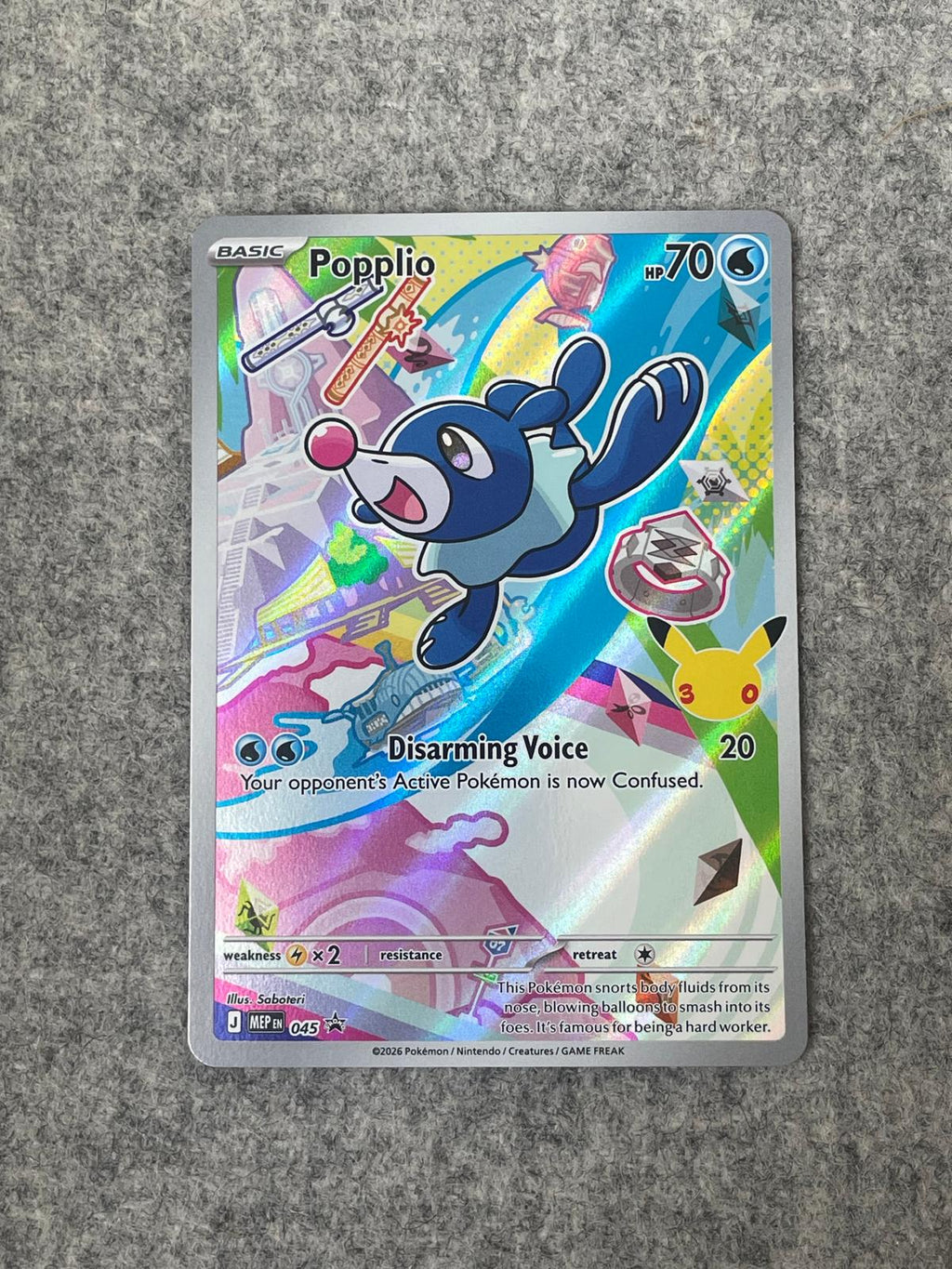 Popplio MEP 045 – Pokémon Promo-kort från First Partner Collection-serien