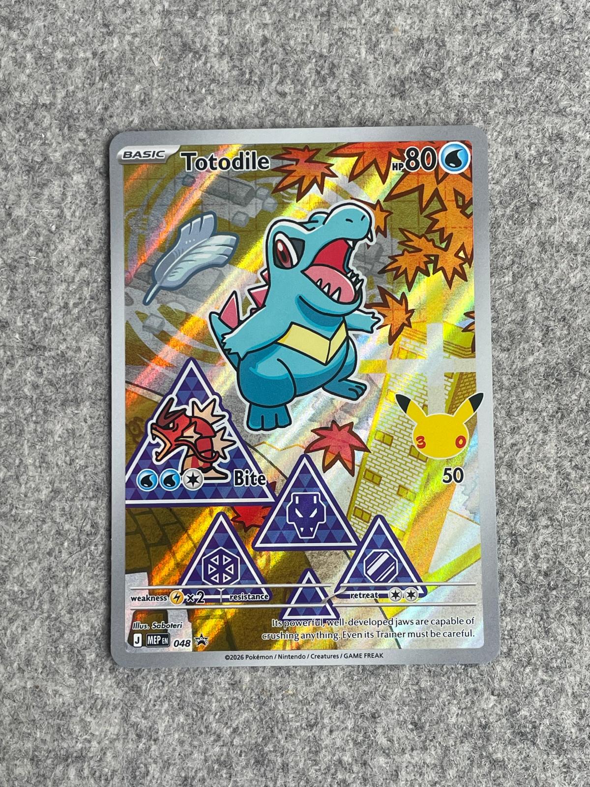 Totodile MEP 048 är ett Pokémon-kort från First Partner Collection-serien och ett eftertraktat Promo-kort för samlare.