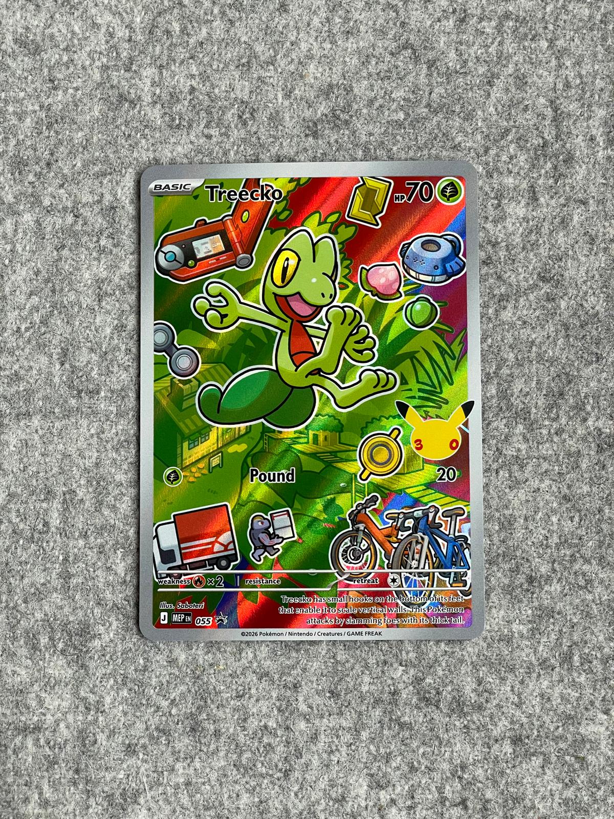 Treecko MEP 055 är ett Pokémon-kort från First Partner Collection-serien och ett eftertraktat Promo-kort för samlare.