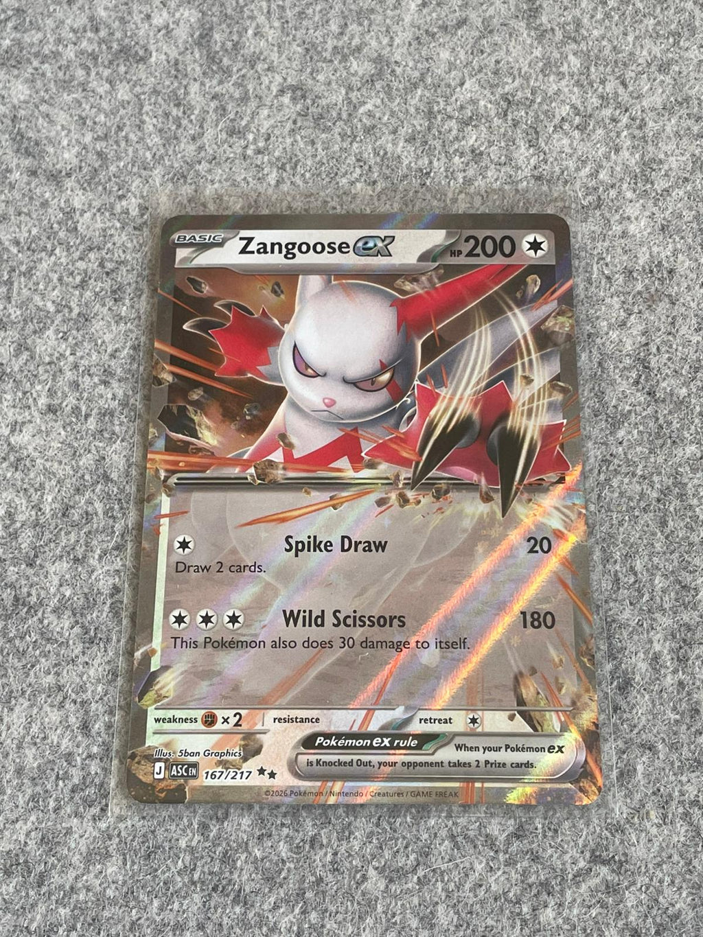 Zangoose EX Ascended Heroes 167/217 Pokémon TCG